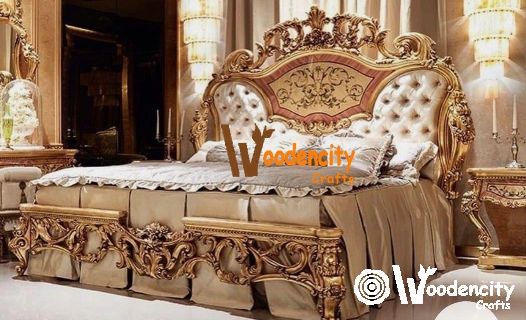 Teak wood carving luxury bed | Wooden City Crafts