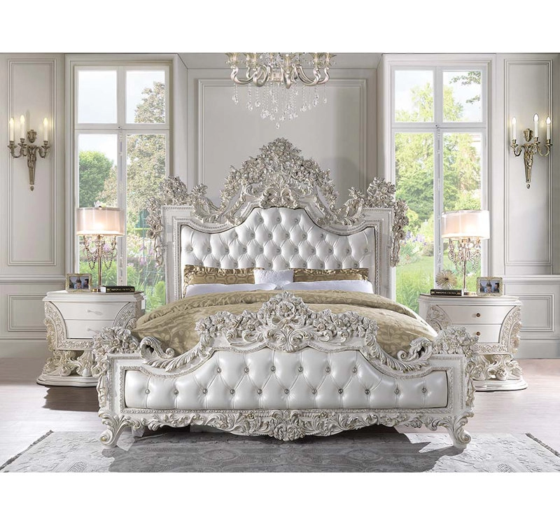 Silver Lavasa Style Antique Carving Bed | Wooden City Crafts