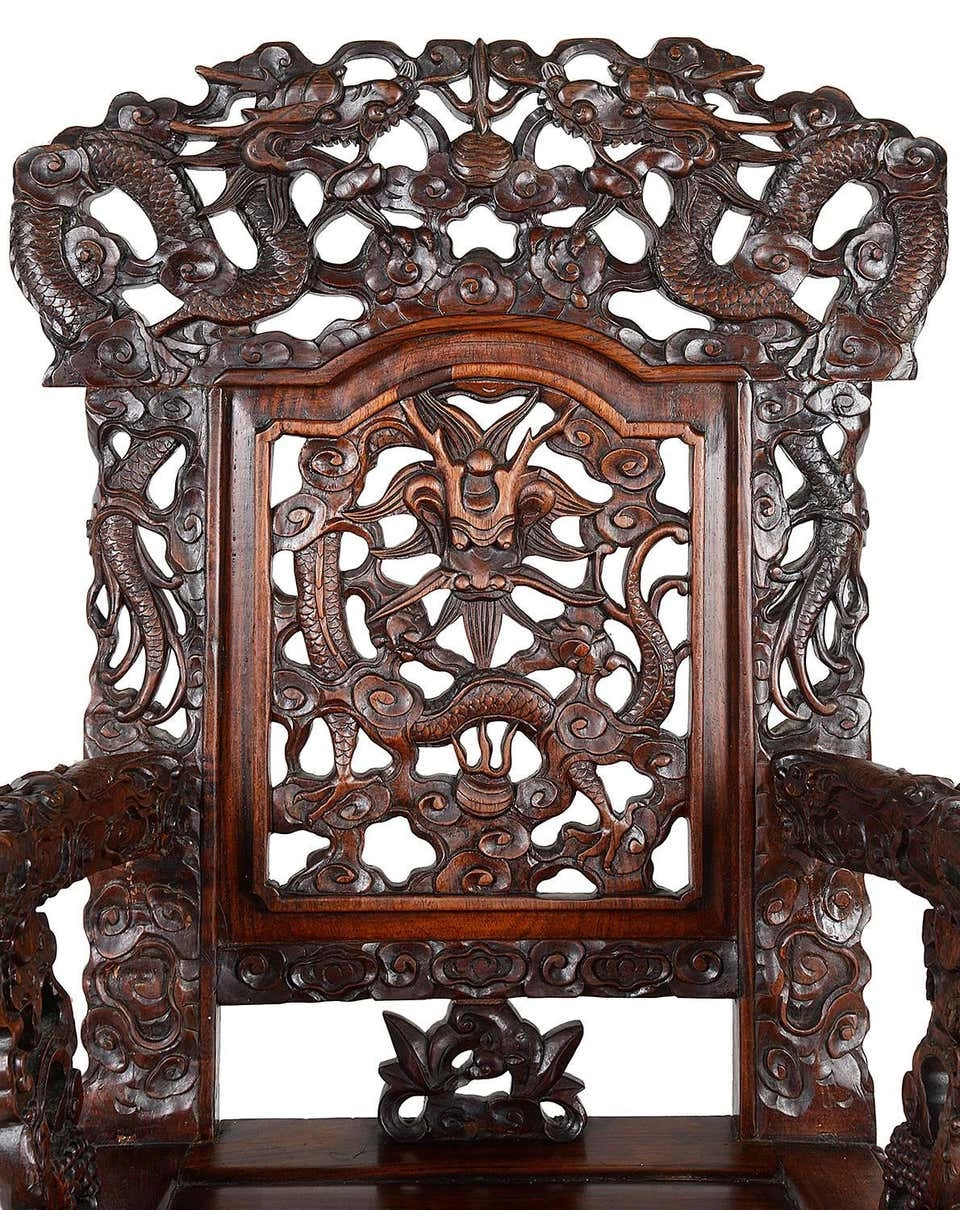 Antique Jaipur Style Carved Chair l Wooden City Crafts