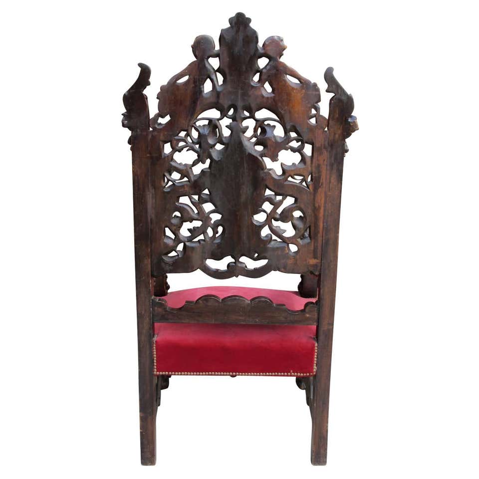 Antique King Style Hand Carving Chair l Wooden City Crafts