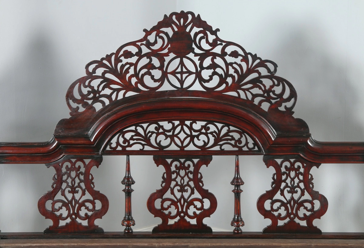 Antique Jaipur Style Carved Poster Bed | Wooden City Crafts