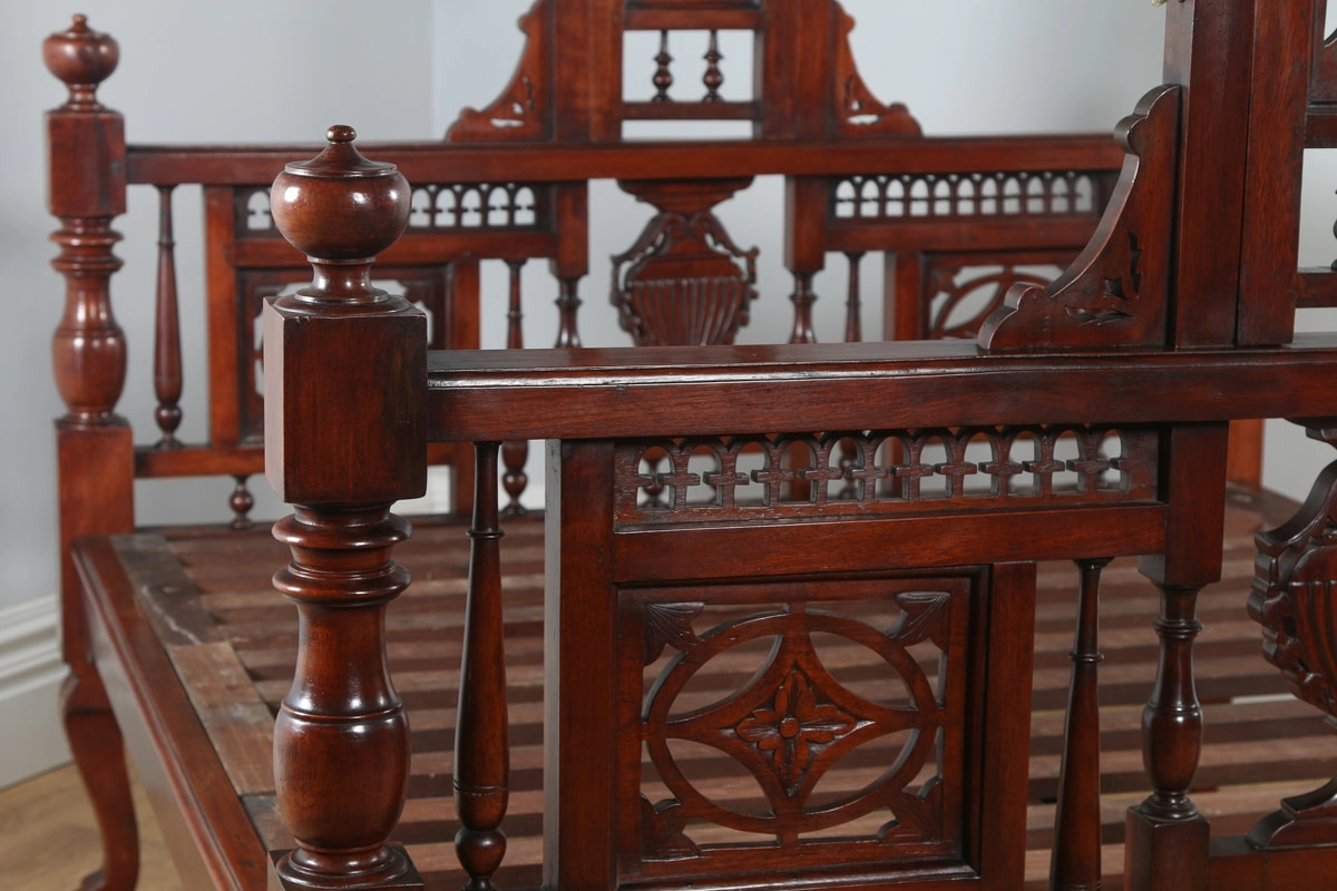 Kolkata Style Hand Carved Poster Bed | Wooden City Crafts