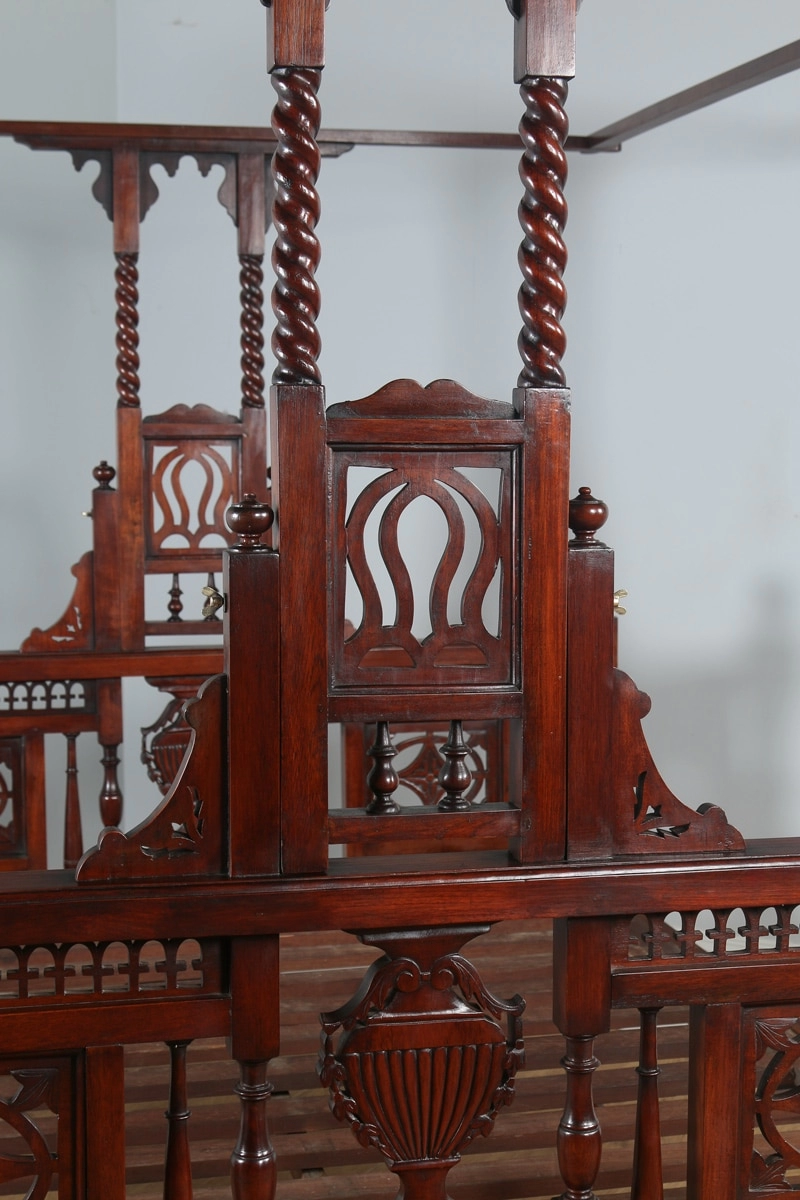 Kolkata Style Hand Carved Poster Bed | Wooden City Crafts