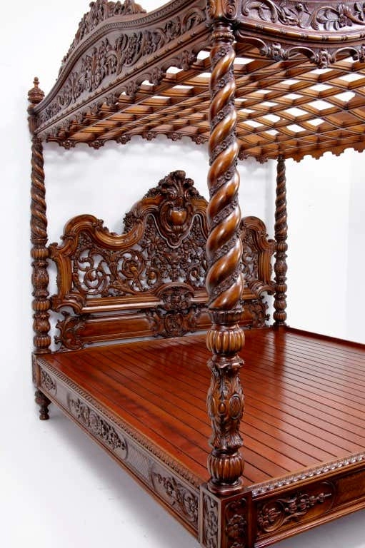 Canberra Style Antique Carved Poster Bed | Wooden City Crafts