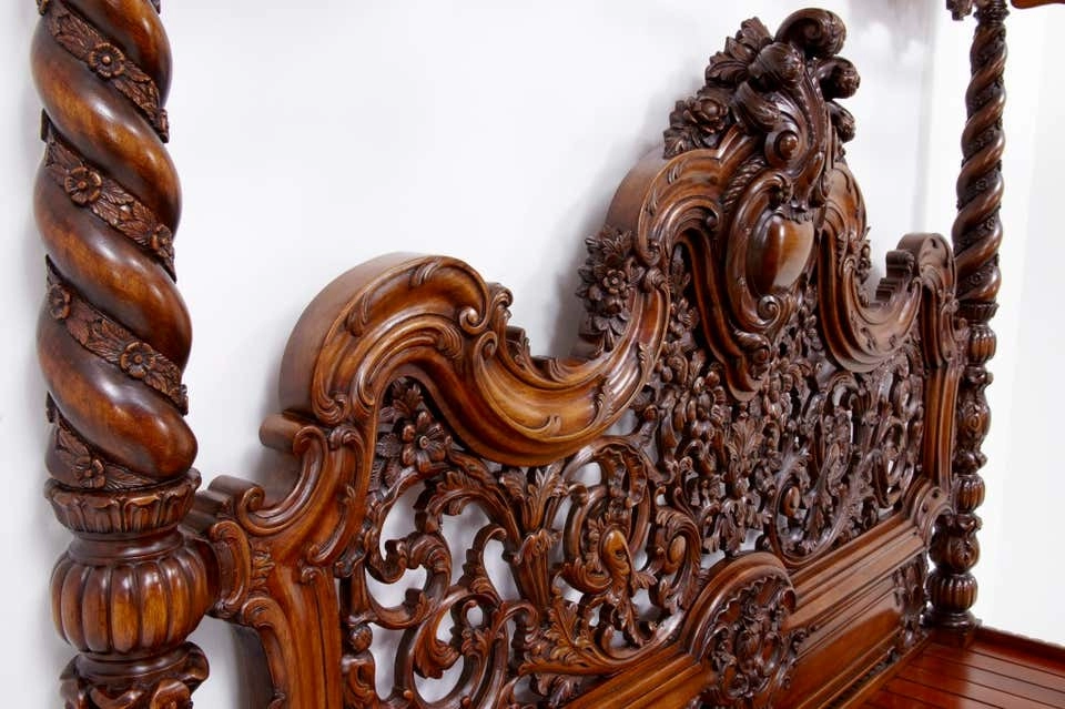 Canberra Style Antique Carved Poster Bed | Wooden City Crafts