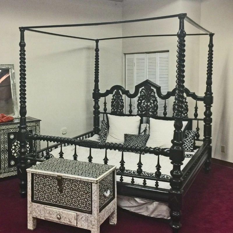 Indian Vintage Style Antique Poster Bed | Wooden City Crafts