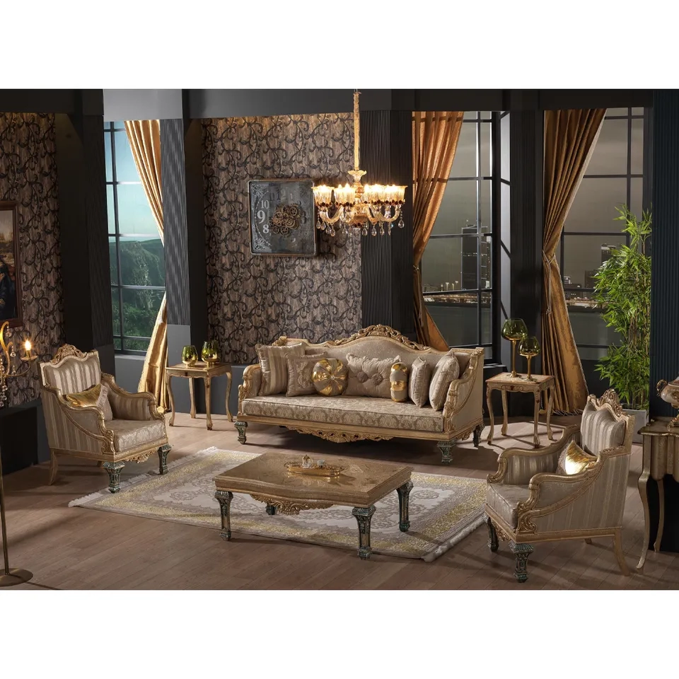 Luxury Wooden Carving Bangalore Style Sofa Set | Wooden City Crafts