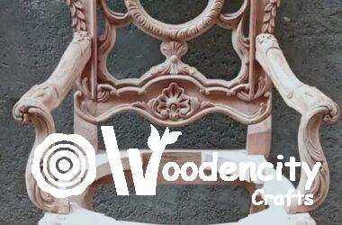 woodencity crafts Maharaja Chair with hand carving