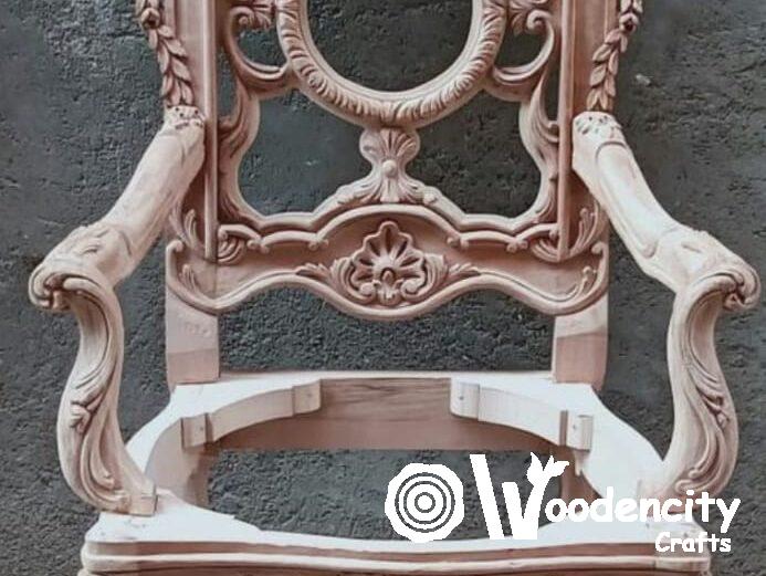 woodencity crafts Maharaja Chair with hand carving