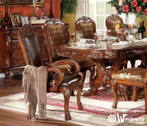 Wooden Royal Hand Carving Dining Set | Wooden City Crafts