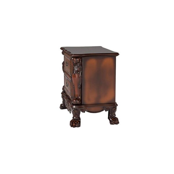 Hand Curved Royal Look Night Stand Walnut | Wooden City Crafts