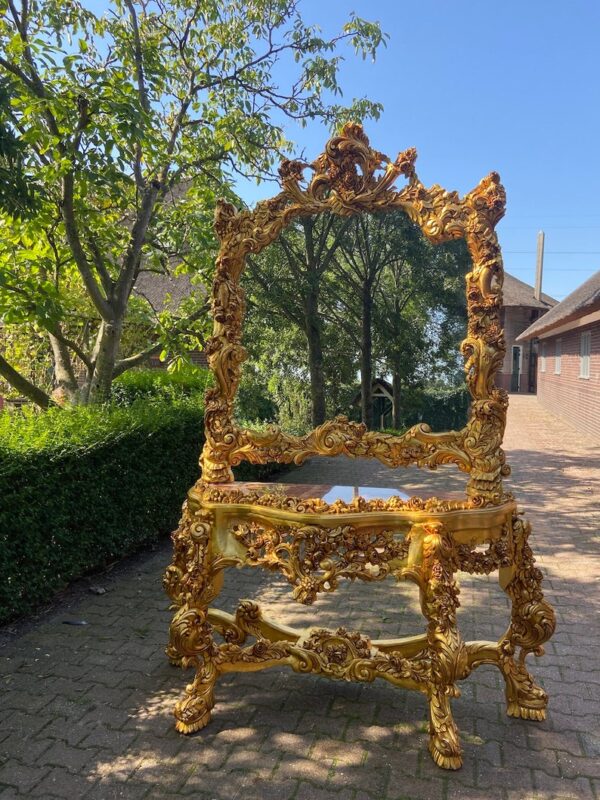 Wooden Royal Luxury Carved Console And Frame | Wooden City Crafts