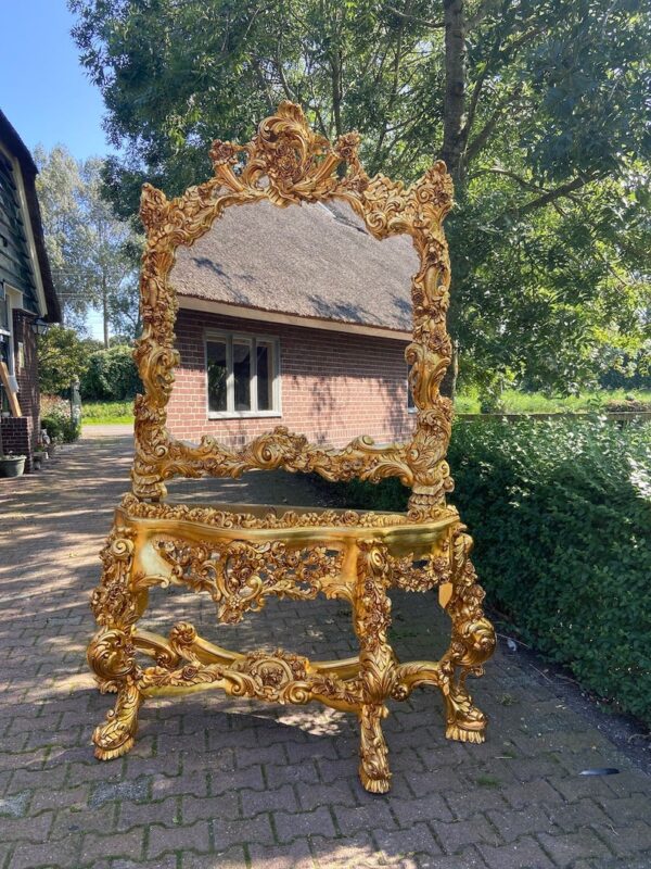 Wooden Royal Luxury Carved Console And Frame | Wooden City Crafts