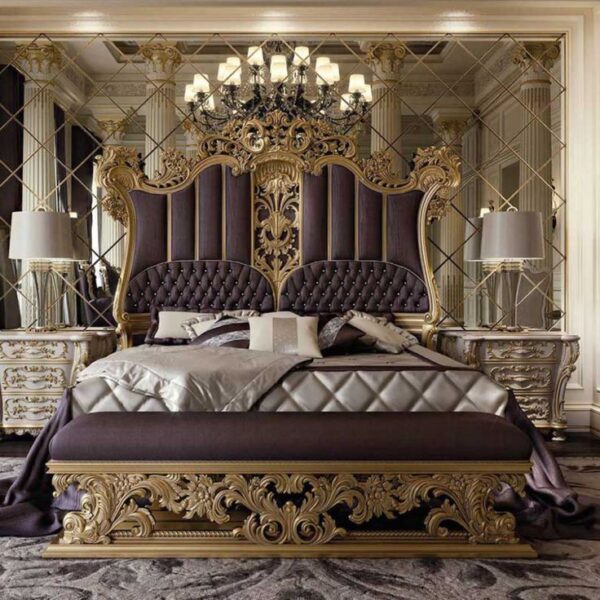 Mumbai Luxury Carving Designer Bed | Wooden City Crafts