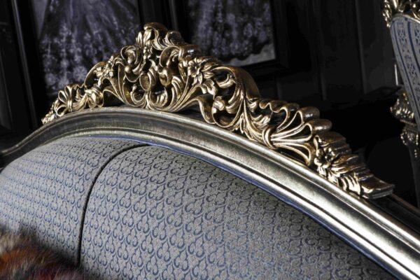 Italian Style Antique Silver Finish Carved Sofa | Wooden City Crafts