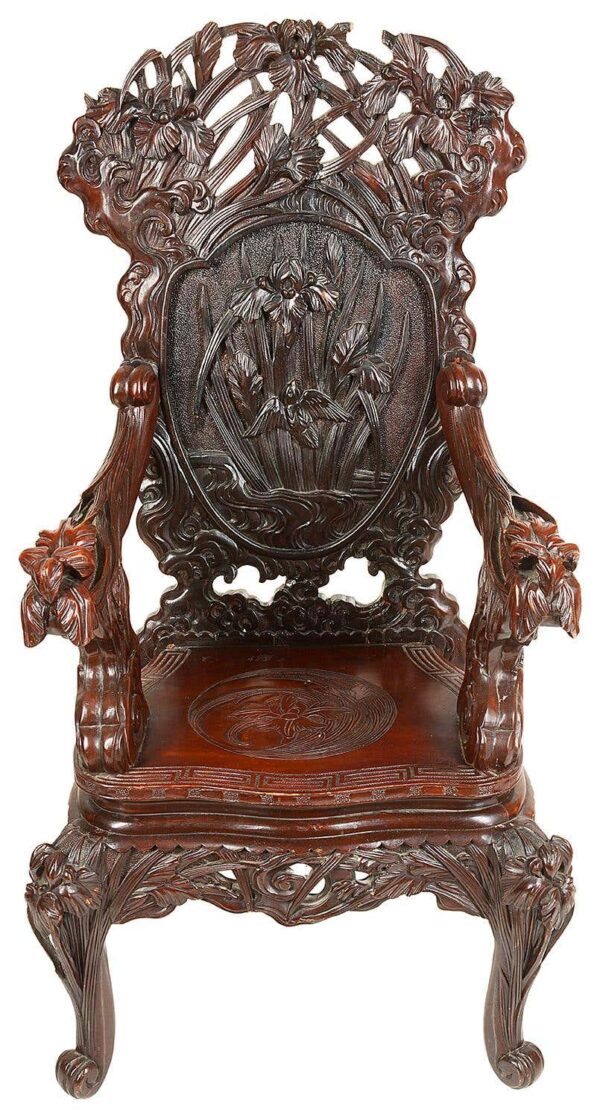 Antique Lucknow Style Carved Chair l Wooden City Crafts