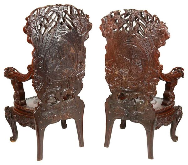 Antique Lucknow Style Carved Chair l Wooden City Crafts