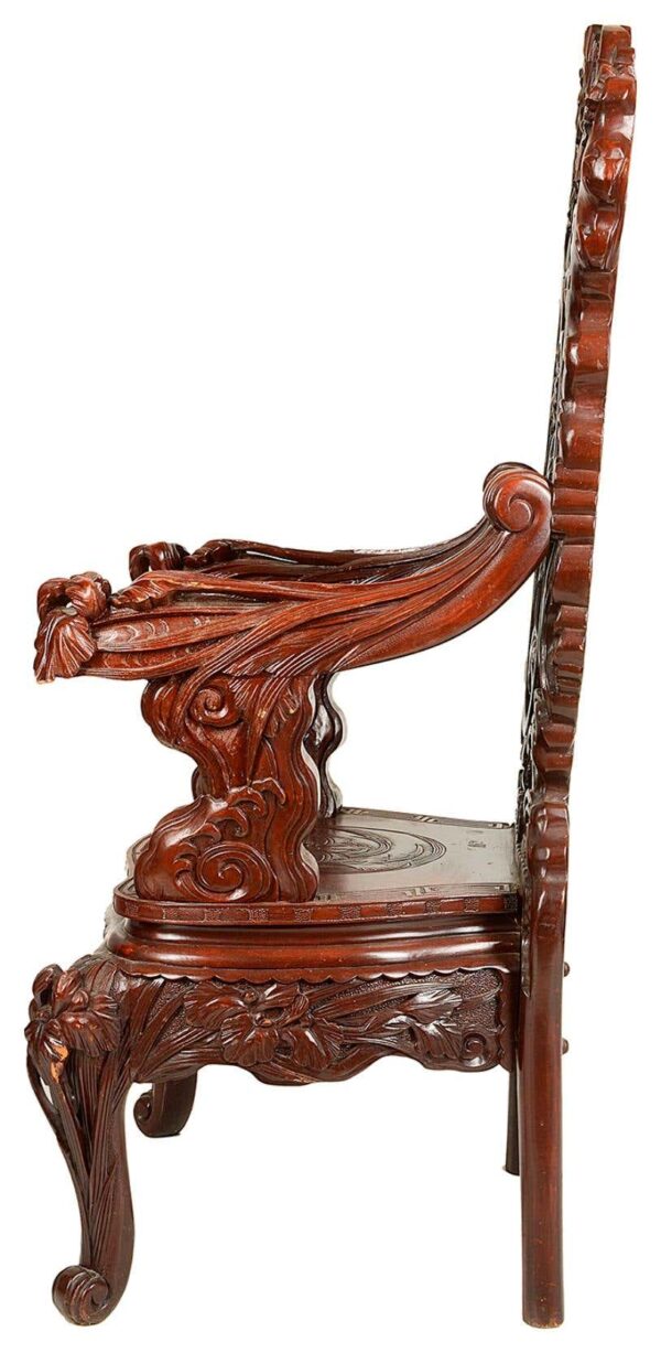 Antique Lucknow Style Carved Chair l Wooden City Crafts