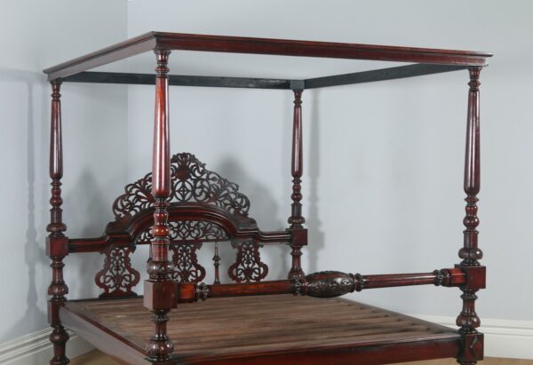 Antique Jaipur Style Carved Poster Bed | Wooden City Crafts