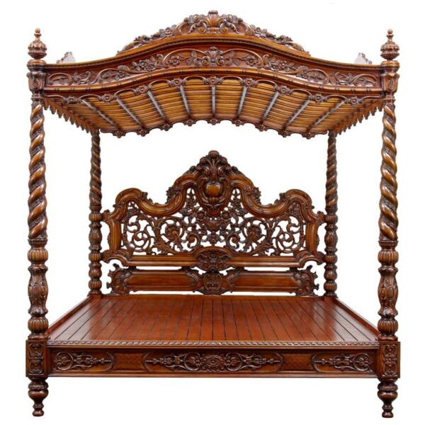 Canberra Style Antique Carved Poster Bed | Wooden City Crafts