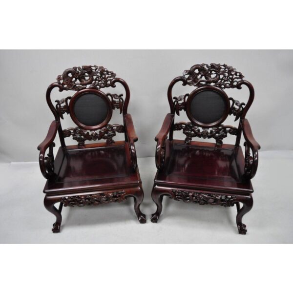 Indian Vintage Style Carved Pair Of Chair l Wooden City Crafts