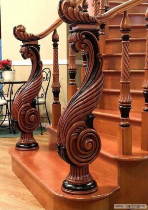 Antique Carved Railing Pillar - Woodencity Crafts